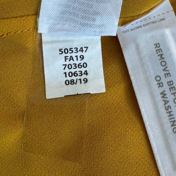 Ann Taylor Cheetah Print Jacquard Faux Wrap V-neck Yellow Belted Dress Size 4 (F - Picture 11 of 12